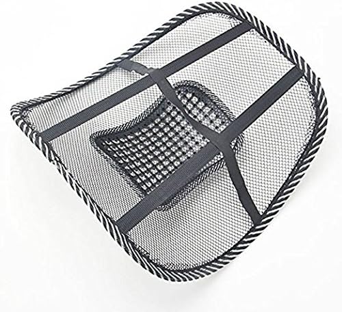 Black Lumbar Mesh Back Brace Support Office Home Car Seat Chair Ventilate Cool Cushion Pad with Massage | Breathable, Massage Beads for Ultimate Comfort (1 Piece)