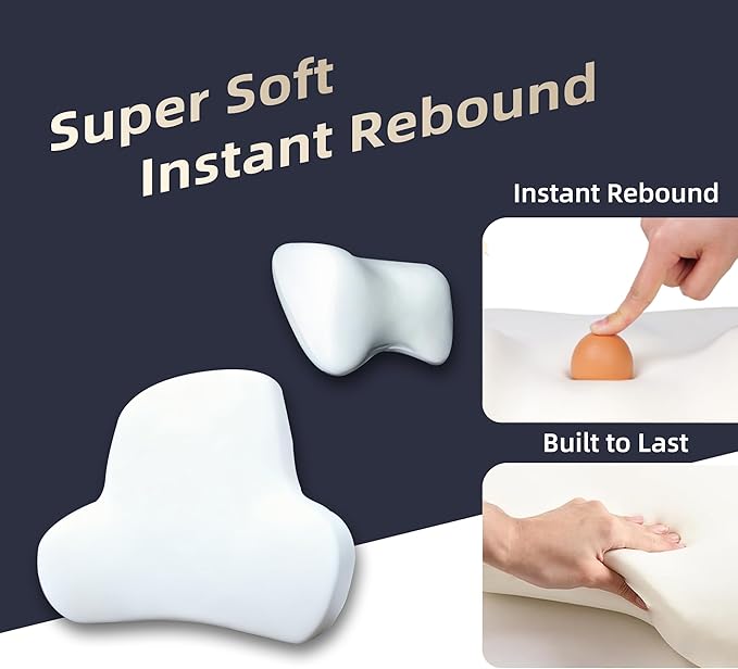 Car Neck & Lumbar Support Pillow Set for Toyota Tacoma, Soft Memory Foam Headrest & Back Cushion, Ergonomic Comfortable Seat Support for Daily Driving and Long Trips Car Interior Accessories