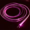 3m/9.8ft 5m/16ft Car Home LED Strip Ambient Light 2mm Plastic Optic Fiber Cable Skirt Tube Kit with 12V LED Light Source Illuminator (Pink,5m/16ft)