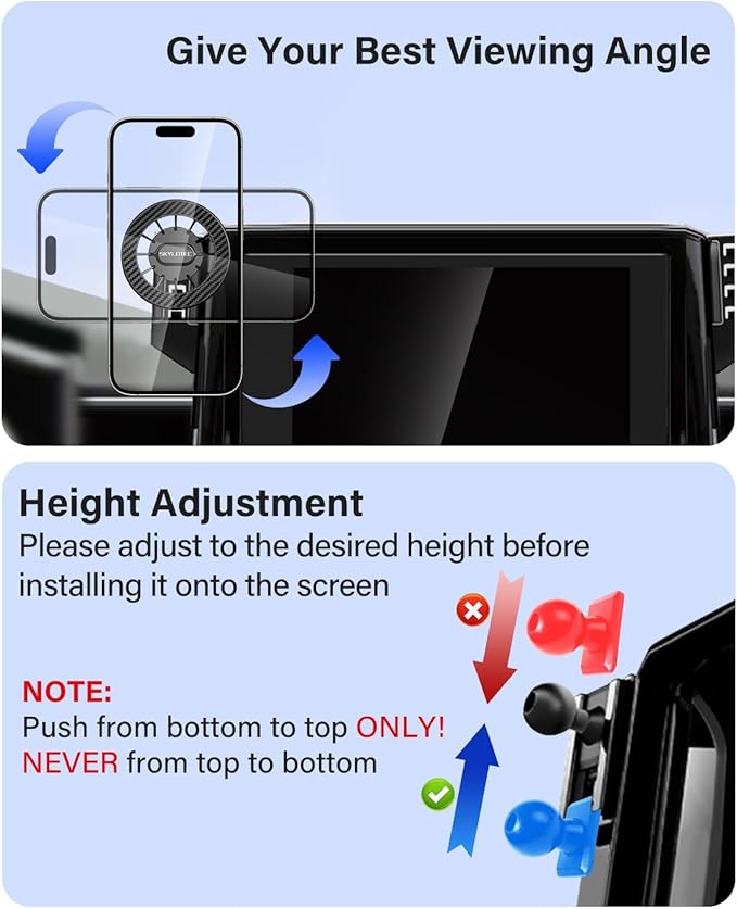 Magnetic Phone Mount for Cadillac Lyriq 2023-2025 Accessories, XT4 2024 2025, CT5 2025, Optiq 2025, 33-Inch Screen Fixed Clip, Cell Phone Base Automobile Cradles Magnets Phone Holder for MagSafe
