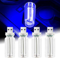 4Pcs Car USB Night Light, Touch Adjustment LED Ambient Lighting Plug in USB Automotive Night Lamps, Mini LED Bulb for Car, Camping, Holiday, Decoration, Bedroom, Party(Blue)