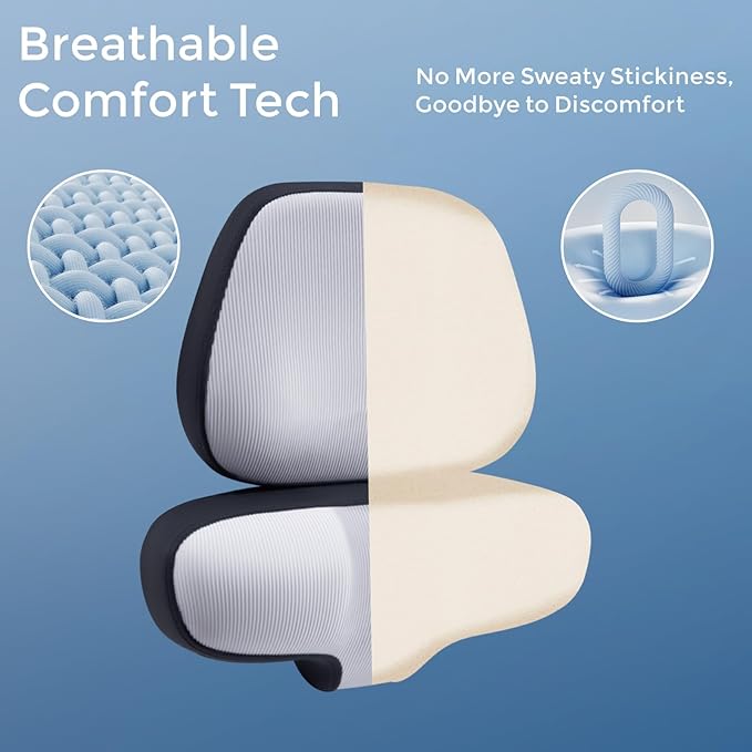 BEBAS Car Headrest Pillow - Memory Foam Neck Support Pillow for Driving, Ergonomically Designed for Long Drives & Travel, Pain Relief with Removable & Washable Cover | Gray, 1-Pack