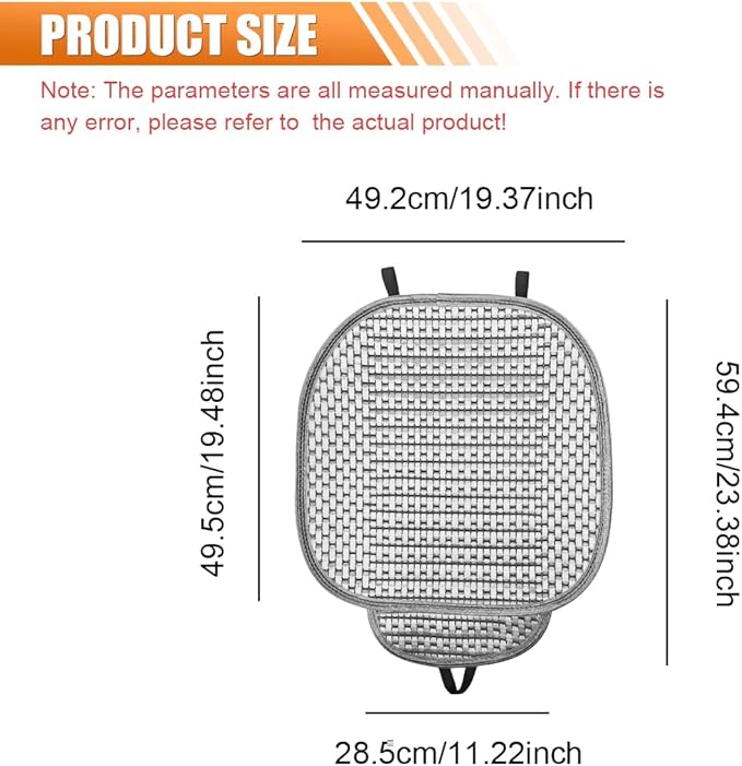 2PCS Breathable Car Seat Covers, Anti-Slip Ice Silk Cushion with Storage Pocket, Summer Front Seat Protector Pad, Universal Automotive Interior Accessories for SUV Truck Sedan (Grey)