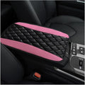Car Center Console Cushion Pad, 12.6 × 7.48 Inches Waterproof Car Armrest Seat Box Cover, PU Leather Armrest Cover Protector for Most Vehicle, Universal Car Interior Accessories (Pink)