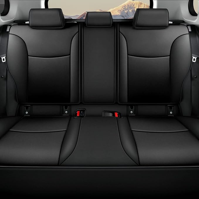 AOMSAZTO Seat Covers for Toyota Corolla 2020 2021 2022 2023 2024 2025 2026 SE &2023-2026 XSE &2025 FX, Custom Fit Full Set Faux Leather Black(Black)