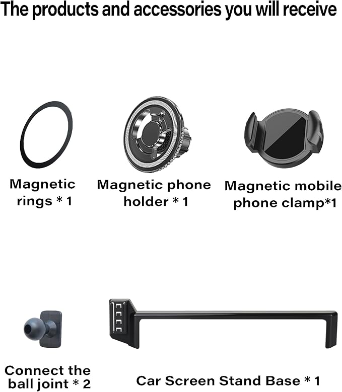 Magnetic Car Phone Mount for Toyota Tundra 2022-2026/Sequoia 2023-2026 Accessories, for MagSafe Strong Magnets Cell Phone Holder 14 Inch Touch Screen Cradles, with phone gripper 360° Rotation