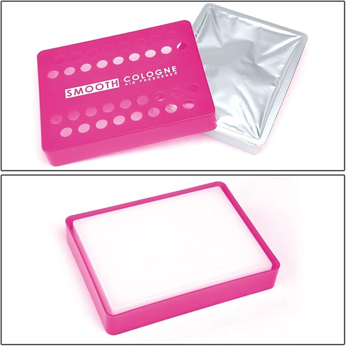 Auto Dynasty Smooth Cologne Gel Based White Peach Scent Japanese Under-The-Car Air Refresher/Odor Eliminator Brick (Pink)
