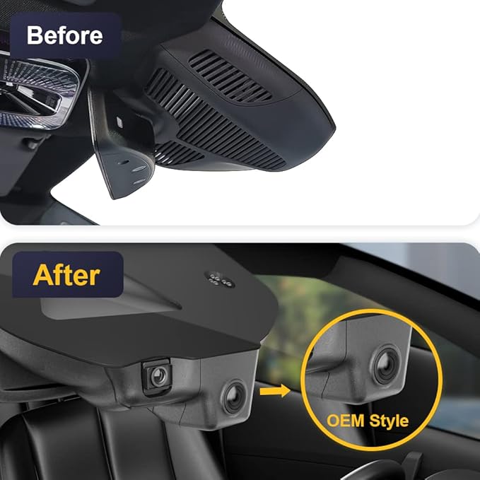 Fitcamx 4K Dash Cam Suitable for Mercedes-Benz C-Class C300 2022-2025 Sedan Coupe Cabriolet (HD2-6329), OEM Look, UHD 2160P Video, Built-in WiFi & APP, Loop Recording, G-Sensor, Easy to Set, 64GB Card