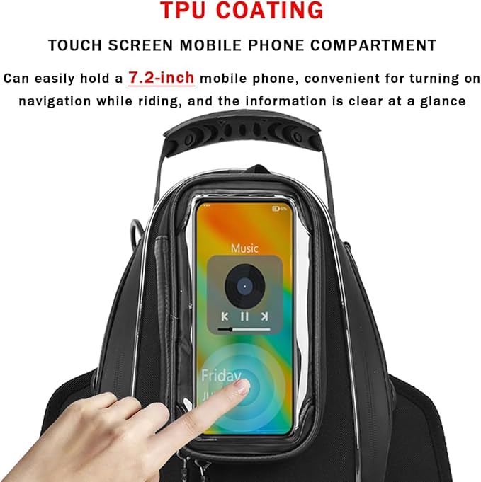 Motorcycle Tank Bag for Harley Davidson Road Glide Special, Strong Magnetic Waterproof Oxford Black Motorbike Quick Release Pannier Bag
