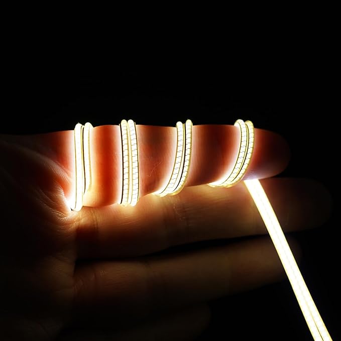 INJORA RC LED Strip Lights Flexible Cuttable for TRX4M SCX24 1/24 1/18 Crawlers Upgrade(Warm White)