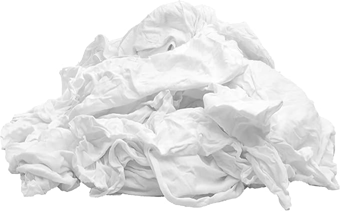 Premium White T-Shirt Cleaning Rags (1 lb. Bag) – White Cotton Rags for Cleaning, Staining, Painting, Oil, Grease & Dust Removal – Shop rag Bulk for Multipurpose use