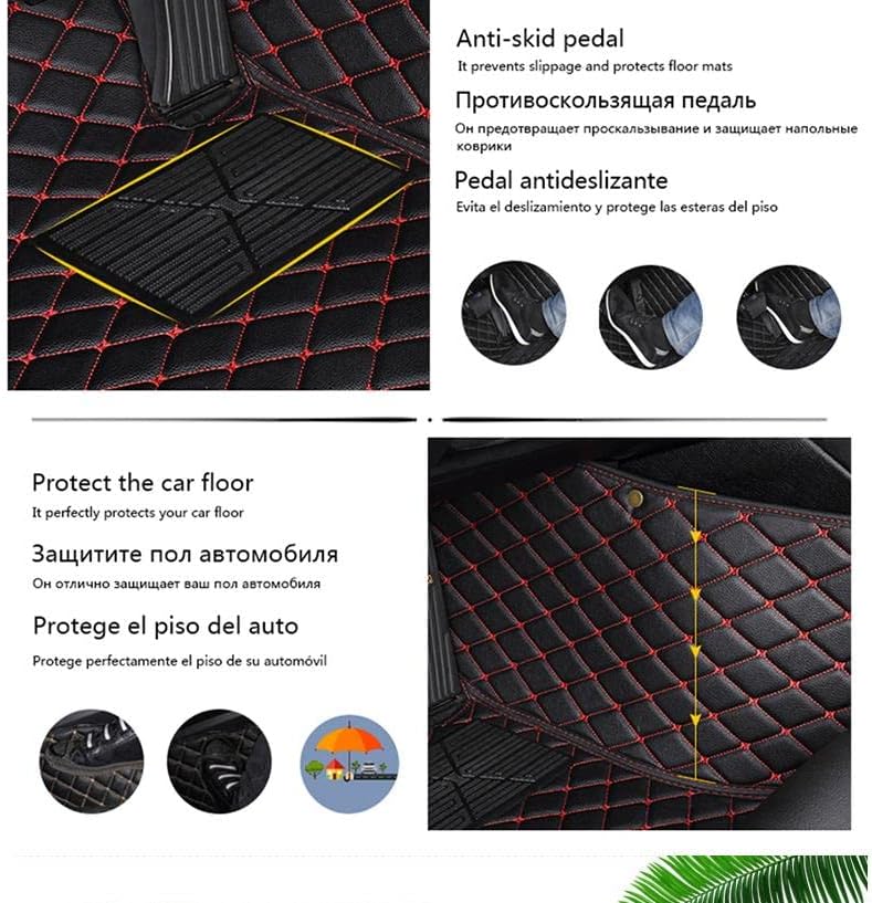 Custom Car Floor Mat Compatible with BMW Mercedes-Benz Toyota Cadillac Lexus Honda Infiniti Nissan Hyundai Kia Audi All Models Cars Sedans SUVs Automotive Mats (Black and Yellow bar)