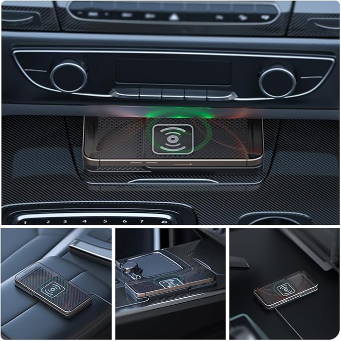 Wireless Charging Pad for Car for Toyota 4Runner bZ bZ4X C-HR Corolla Cross FJ Cruiser 2000-2026, 20W Fast Wireless Car Charger Pad Type-C/USB Non-Slip Phone Charging Mat