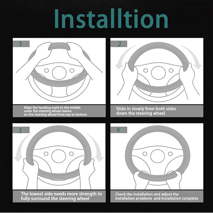 Suede Steering Wheel Cover,Compatible with Ford Edge Escape Fusion Explorer Focus Expedition Mustang SuedeSport Non-Slip Wheel Cover Car Interior Accessories 15 inch for Man and Women