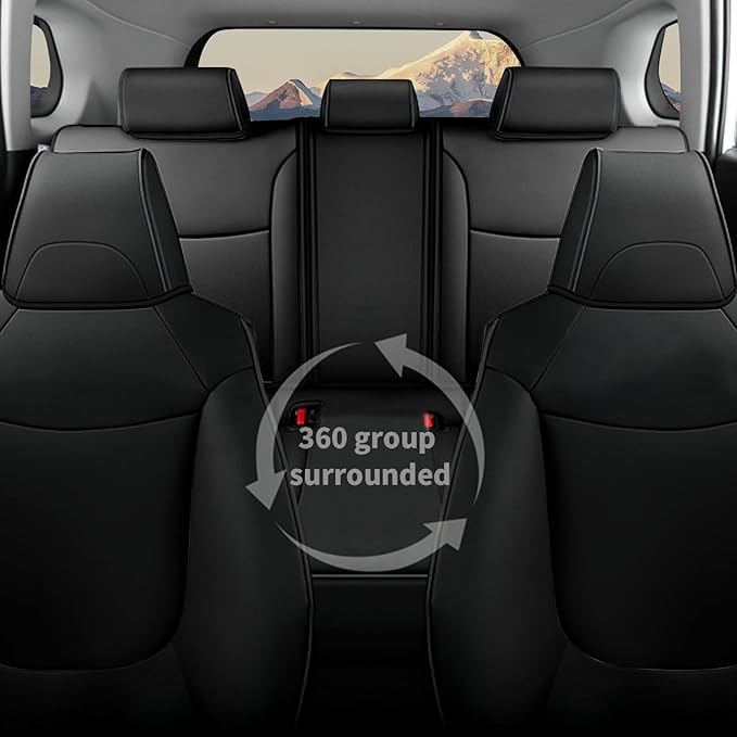 AOMSAZTO Seat Covers for Toyota Corolla 2020 2021 2022 2023 2024 2025 2026 SE &2023-2026 XSE &2025 FX, Custom Fit Full Set Faux Leather Black(Black)