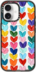 CASETiFY Impact iPhone 17 Case [Slim/Compatible with Magsafe / 8.2 ft. 4X Military Grade Drop Protection] - Clear Polka Daub Hearts - Clear Black