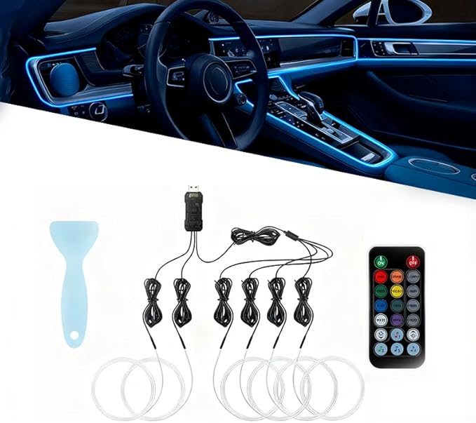 Car LED Strip Light for Mazda CX-5 2012–2025, 6 in 1 Car Ambient Lighting Kits, Interior Interior Light Sync to Music, Auto Decorations Interior Accessories, 8M
