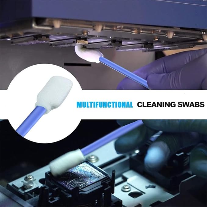 Wellgler’s 5.11" Foam Cleaning Swabs. Ideal for DTF Printers, Gun Maintenance, printheads, scanners, Camera Lenses, Chips, Hard Drives, Optical Lenses and Precision Optical Equipment. 200PCS.