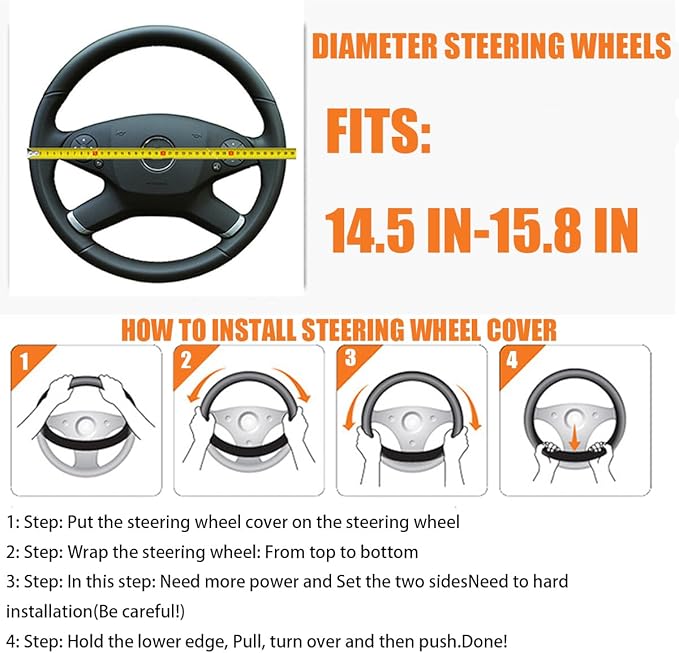 Elastic Stretch Car Steering Wheel Cover, Breathable Microfiber Ice Silk Vehicle Steer Wheel Protector for 15Inch, Anti-Slip Auto Interior Accessories Universal for SUV, Truck, RV (Black)
