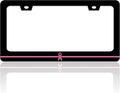 Breast Cancer Awareness License Plate Frame Pink Ribbon License Plate Holder for Front or Rear Car Tags Stainless Steel Funny Car Decoration with Screws 6.3 X 12.2 in