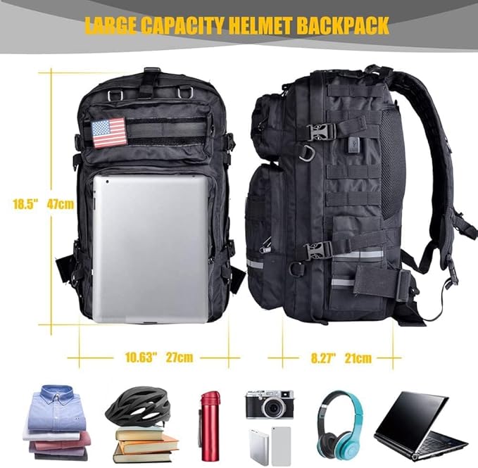 Large Capacity Motorcycle Backpacks for Men, Hiking Backpacks with USB Charging Port Motorcycle Helmet Backpack Cycling Backpack