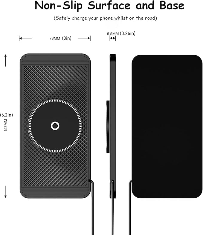 Cord‑Free Charging Pad for Mercedes Benz G Class 2000–2025, Fast Charging Mat Non Slip with USB C Cable Universal Auto Center Console Charger Phones Dashboard