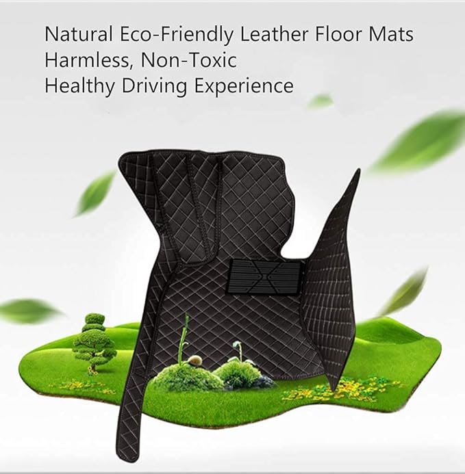 Custom Making Car Floor Mats for 95% Sedan SUV Sports Car Full Coverage Cute Men Women Pads Protection Non-Slip Leather Floor Liners (Brown)