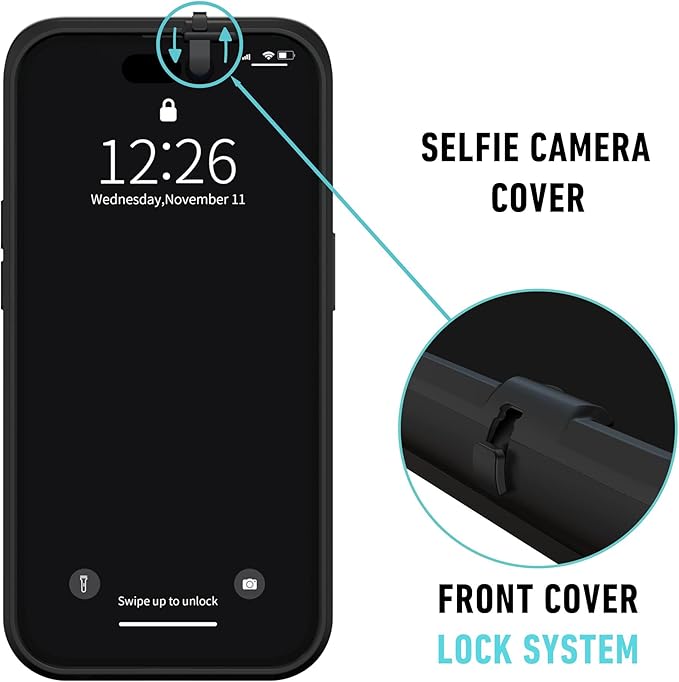 Spy-Fy iPhone 16 Pro Privacy Case with Camera Covers Front and Rear | Magsafe compatible and Kickstand | Protect Your iPhone and Privacy | 6-Foot Drop Proof | 6,3 Inch | Camera Protection by Valenta