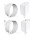 Extra Long 10FT iPhone Fast Charger,i Phone Charger Fast Charging【MFi Certified】2Pack 20W PD Fast USB C Charger Block + 10Foot i Phone Charging Cable Cord for iPhone 15/14/13/12/11/XS/XR/SE2022/8/iPad