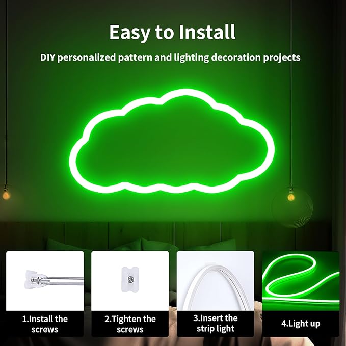 iNextStation 16.4FT/5M Green LED Strip Lights, DC12V Silicone Neon Light Strip, IP65 Waterproof Led Rope Lights Dimmer for Cuttable DIY, LED Light Strip for Bedroom, Indoor, Outdoor(with Plug)