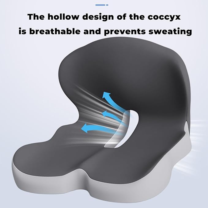 Back and Seat Cushion, Soothe+Cushion,Car Seats with Lumbar Support,Memory Foam Non Slip Skin with Back Support for Office Chair, Car (Color Matching C)