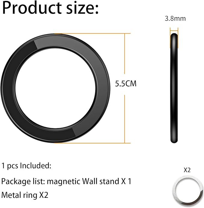 Magnetic Ring Holder for iPhone 14 13 12 Magnet Wall Mobile Phone Holder Magnetic Car Phone Stand for magsafe case (Pink-White 2 pcs)