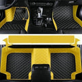Custom Making Car Floor Mats for 98% Sedan SUV Car Protection Full Coverage Mats Anti-Slip Leather Floor Liners All Weather Car Floor Mats (Black+Yellow Side)