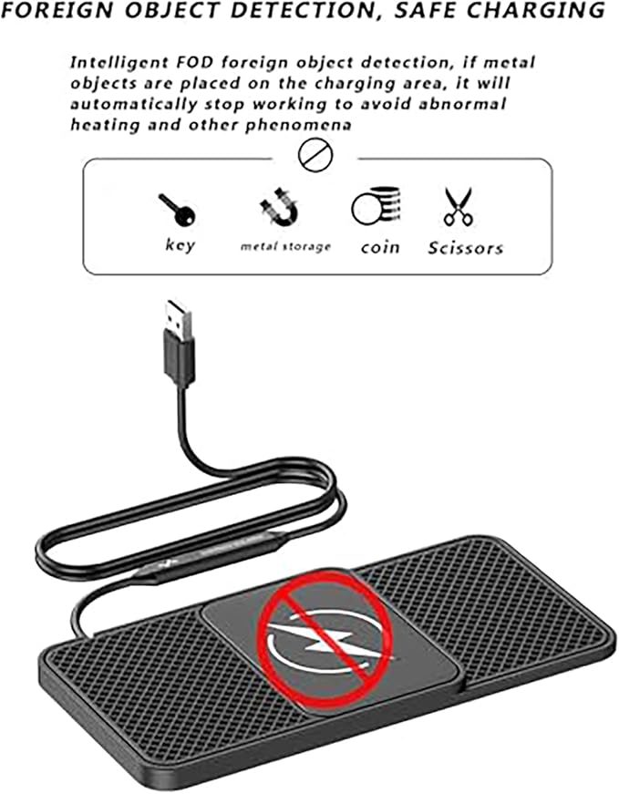 Wireless Car Charger Pad for BMW X7 (2019–2022),20W Fast Wireless Phone Charger Cell Phone Cordless Charging mat,Non-Slip Phone Charging,30cm Cable Type-C