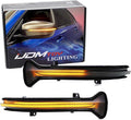 iJDMTOY Smoked Lens Dynamic Sequential Blink/Flow Full LED Side Mirror Turn Signal Light Assembly Kit Compatible with 2017-up BMW G30/G31 5 Series, 2016-2019 BMW G11 7 Series