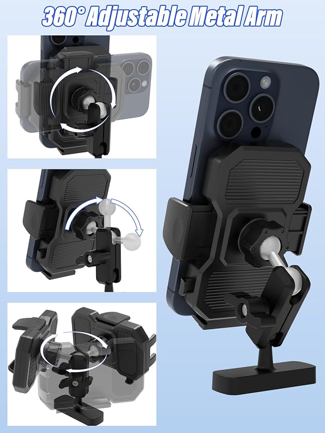 Magnetic Phone Holder for Tractor, Upgraded N56 Strong Magnet Cell Phone Mount with Adjustable Metal Arm, 360° Rotatable, One-Button Release for 4-7" iPhone/Galaxy/Android Cellphone