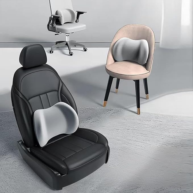 Car Back Support Neck Pillow for Ford F-250 2000-2024, Comfortable Soft Car Seat Headrest Neck Rest Cushion Lumbar Support Pillow with Adjustable Strap, Gray