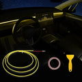 Acrylic Interior Car LED Strip Light with 6mm Sewing Edge - 43.3 inches Ambient Lighting Kits,Neon LED Strip Light(110CM/43.3IN, Yellow)