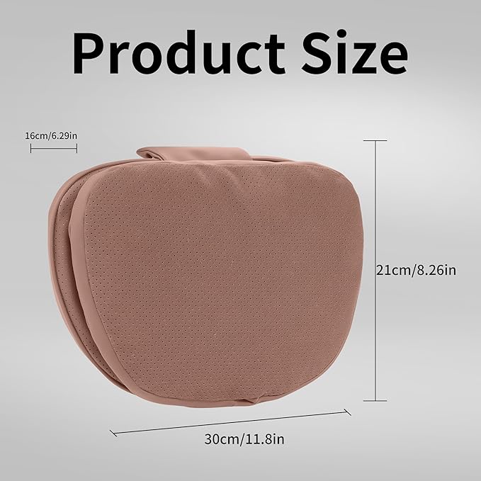 Car Headrest Pillow for Driving, Dual-Sided Leather Design Neck Pillow, Breathable Softness Neck Support, Universal Fit Head Rest Travel Pillow, Brown, 1 Pack