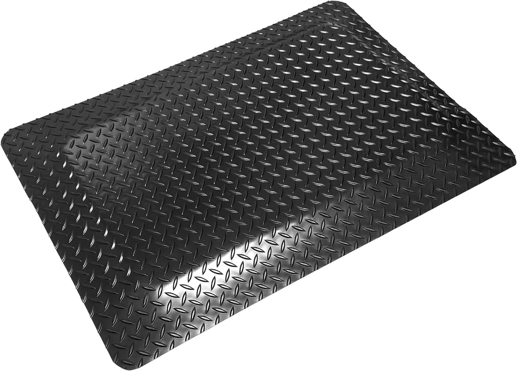 Rhino Mats, American Classic Diamond Anti-Fatigue Mats, Industrial Ergonomic Comfort Standing Mat for Work, Home, Garage, Office, Kitchen or Anywhere (Black 9/16" Thick, 2 FT. x 4 FT.)