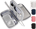 Electronic Organizer Bag, Waterproof Portable Electronic Organizer Travel Accessories Cable Bag Universal Cord Storage Case for CableCord Storage Double Layer - Gray, Large