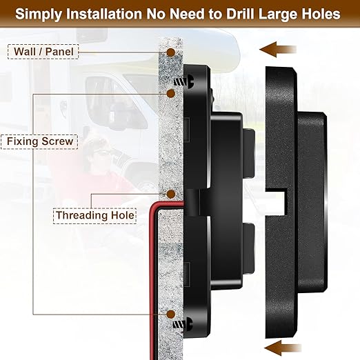 Frienda 6 Pieces 12V USB Automotive USB Panel Mount 12V USB Outlet Multi Switch Panel Car Outlet Socket Power Dual Port 12V 24V Quick Car Port for Cars Bus ATV RV Boat Truck, 3.1 A