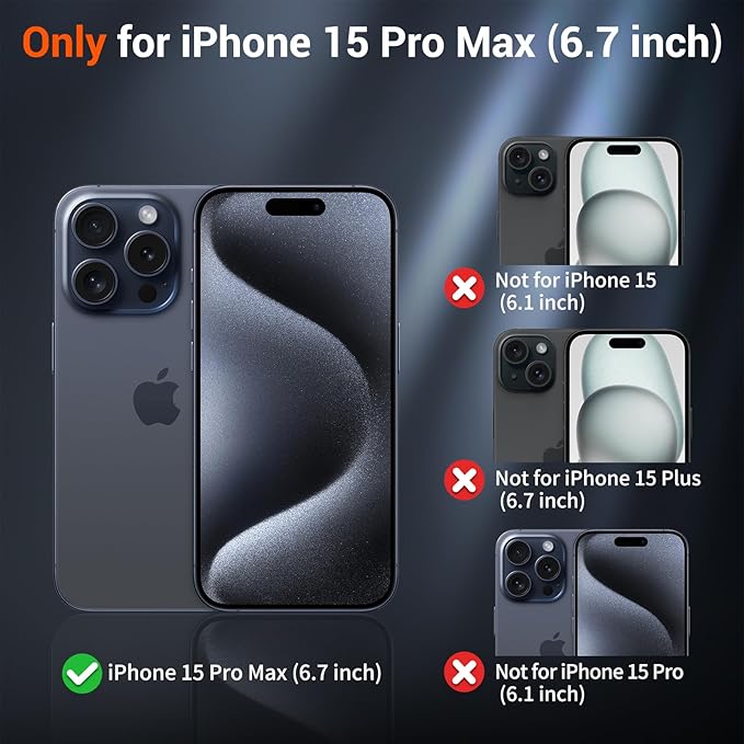 SUPFINE Magnetic for iPhone 15 Pro Max Case (Compatible with MagSafe) (Military Grade Drop Protection) Slim Translucent Matte Shockproof with Anti-Fingerprint Phone Case,Cangling Green
