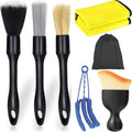 7 PCS detailing brush set for Cleaning Interior or Exterior, Durable Boars Bristle Detailing Brushes, detailing brush set,car detailing brushes for Emblem, Air Vents, Wheels, Leather Upholstery Seat