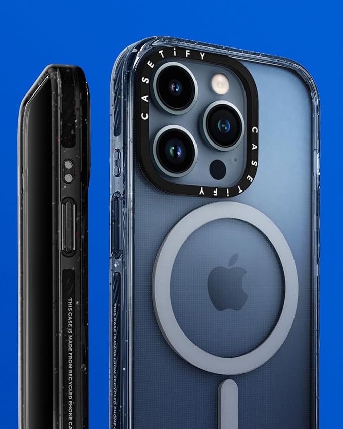CASETiFY Impact iPhone 15 Plus Case [4X Military Grade Drop Tested / 8.2ft Drop Protection/Compatible with Magsafe] - Stars Prints - Chrome Doodles - Clear Black