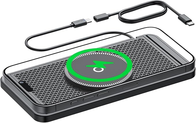 Cord‑Free Charging Pad for Mercedes Benz G Class 2000–2025, Fast Charging Mat Non Slip with USB C Cable Universal Auto Center Console Charger Phones Dashboard