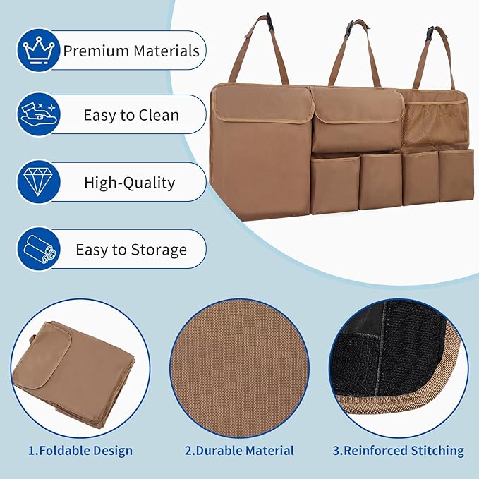 Car Trunk Organizer Backseat Hanging Organizer with Storage Pockets for Subaru Crosstrek, Forester, Outback, Ascent 2000-2024 2025 Car Accessories