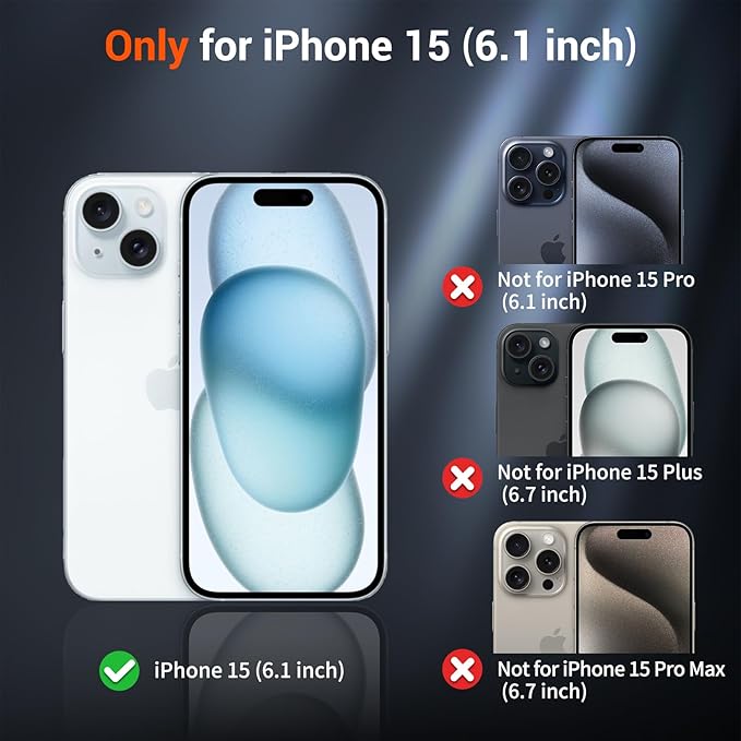 SUPFINE Magnetic for iPhone 15 Case (Compatible with MagSafe) (Military Grade Drop Protection) Slim Translucent Matte Shockproof with Anti-Fingerprint Phone Case, Dark Purple