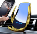 Wireless Car Charger, MAX 15W Fast Charging Auto Clamping, Sensing Phone Holder Mount, fit for iPhone 16 15 14 13 12 Pro Max Xs X, Samsung Galaxy S24 Ultra S23 S22 S21 S20 Note20 (5-Golden)