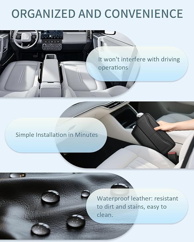 FLORICH Car Seat Gap Filler Organizer, Premium Leather Car Gap Filler for Car, Car Seat Organizer and Storages Between Seat Car Gap Filler Universal Fit for Car SUV Truck